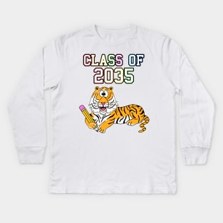 Class Of 2035 Tiger First Day Of School Kids Long Sleeve T-Shirt